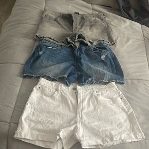 3 pairs of size 16 shorts white blue and grey